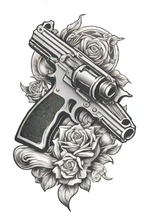 gun tattoo design idea