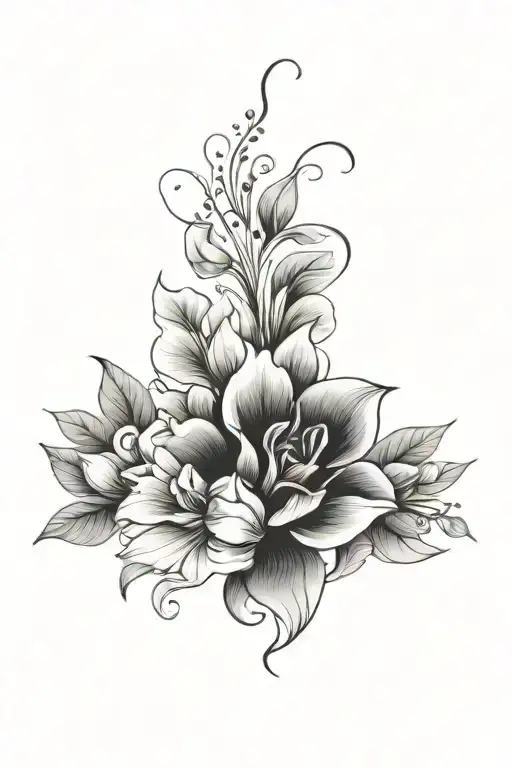 floral tattoo design idea