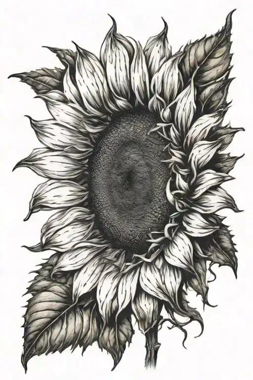 sunflower tattoo design idea