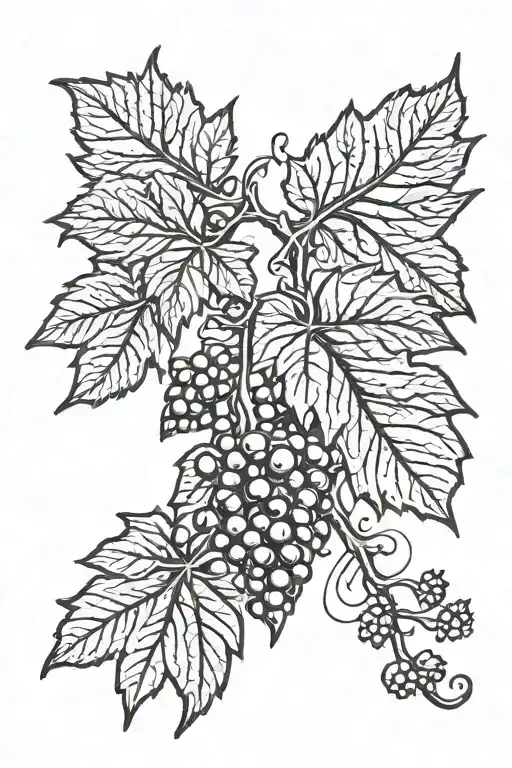 grape vine tattoo design idea