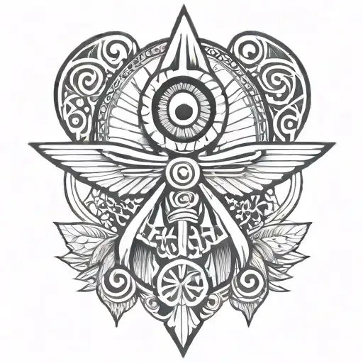 Ankh Symbol with eye tattoo design idea