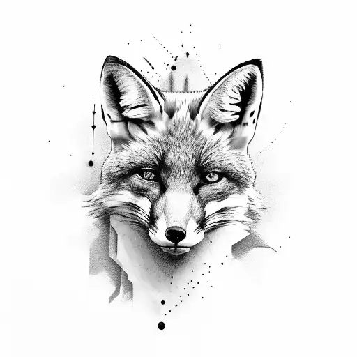 Black and Grey "Fox" Tattoo Idea - BlackInk AI