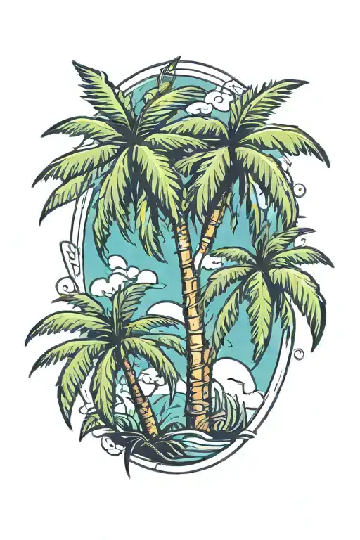 palm-tree tattoo design idea