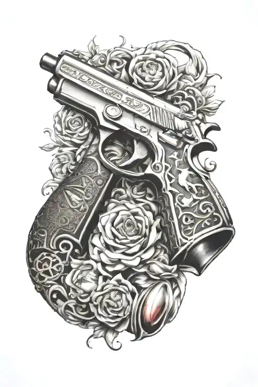 gun tattoo design idea