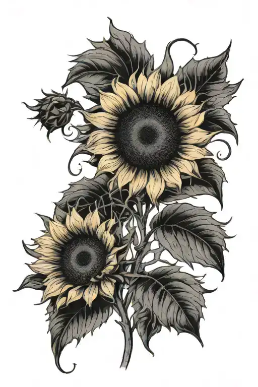 sunflower tattoo design idea