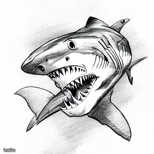 Fierce shark tattoo icons  Stock Illustration 12610051  PIXTA