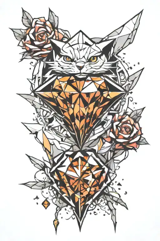 diamond tattoo design idea