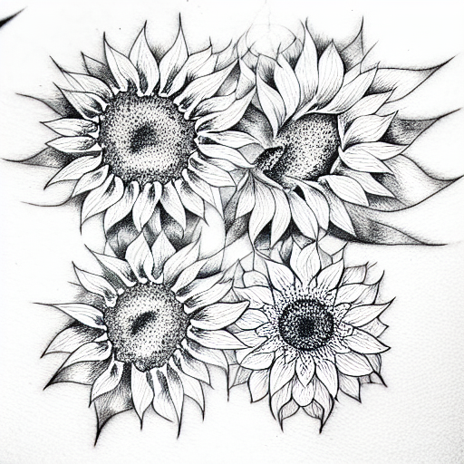 Sunflower tattoo design idea
