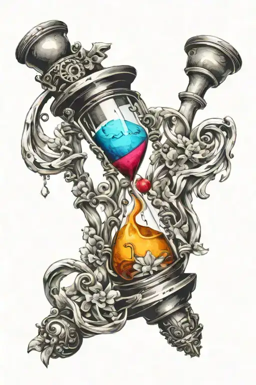 hourglass tattoo design idea