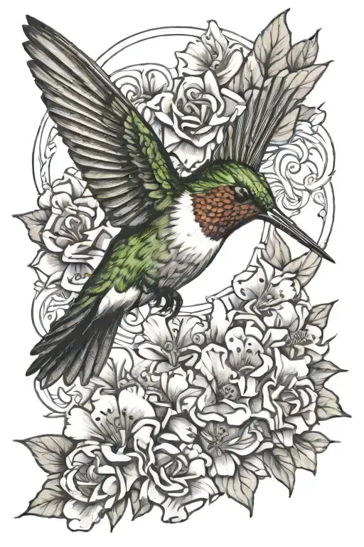 hummingbird tattoo design idea