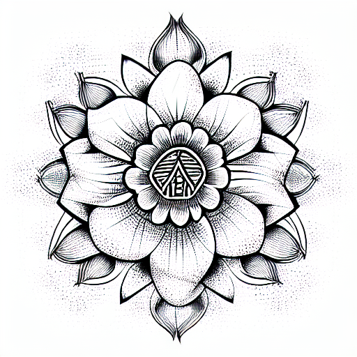 Tribal "Flower" Tattoo Idea - BlackInk AI