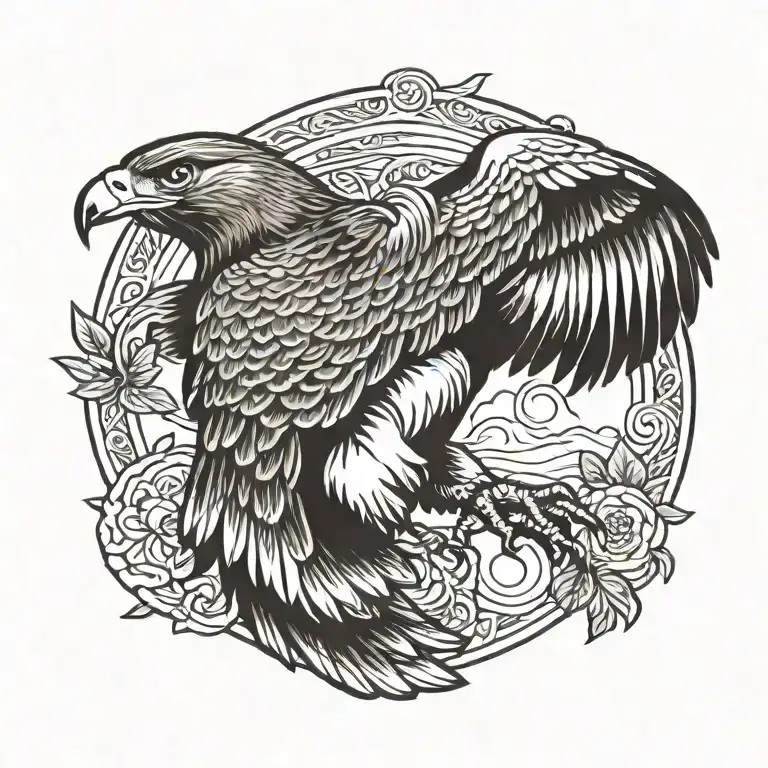 hawk tattoo design idea
