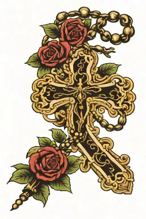 rosary tattoo design idea