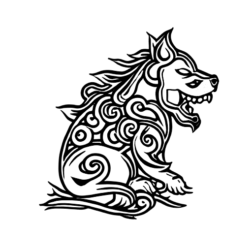 Foo Dog tattoo design idea
