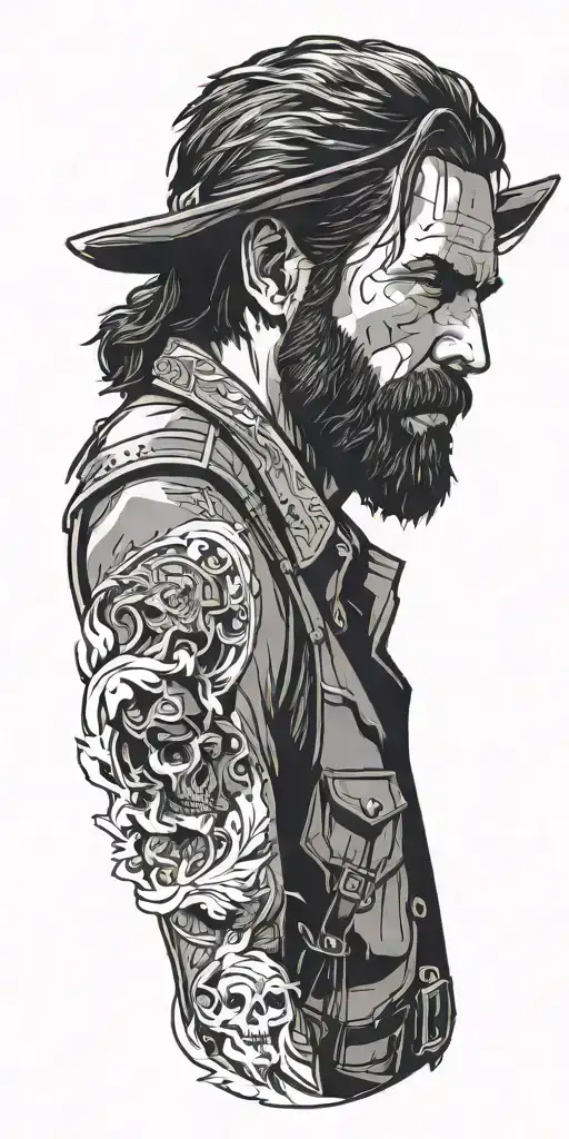 Arthur Morgan red dead redemption 2 tattoo design idea