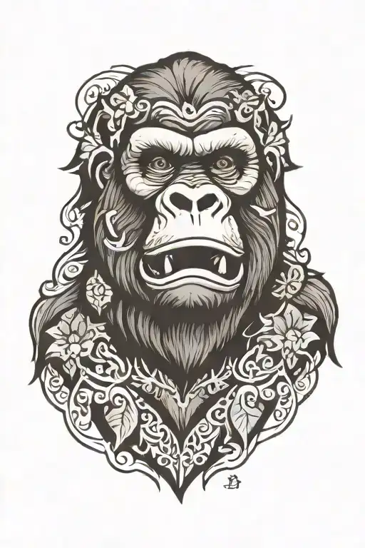 gorilla tattoo design idea