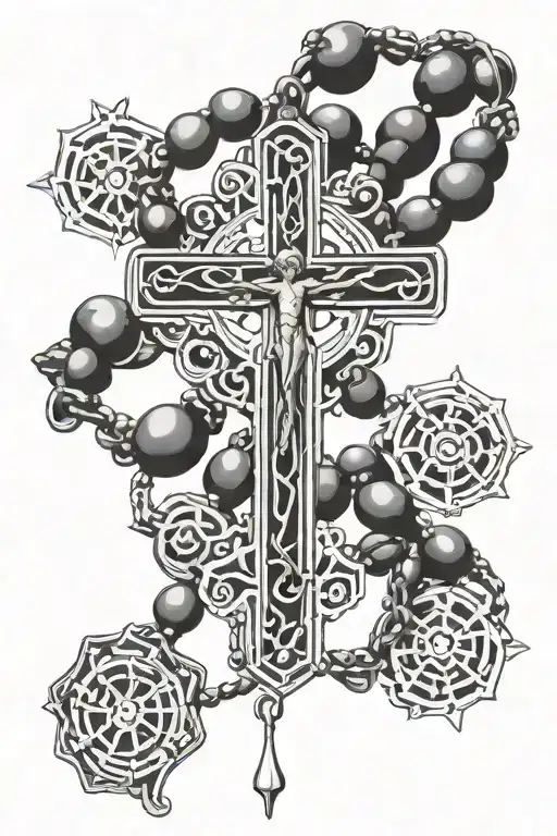 rosary tattoo design idea