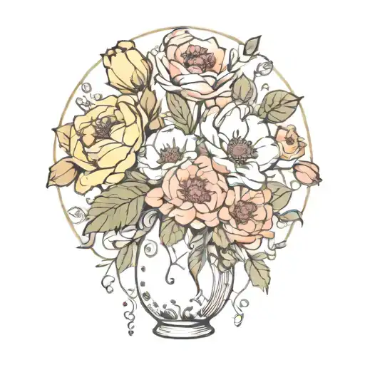 floral tattoo design idea