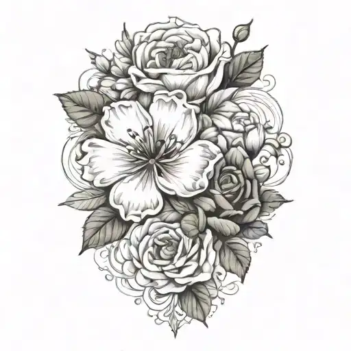 floral tattoo design idea