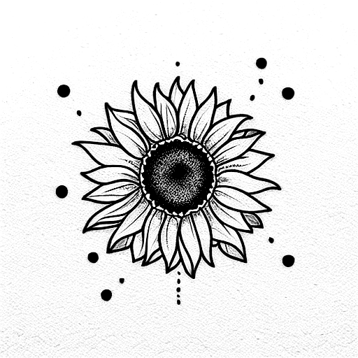 Sketch Sunflower Temporary Tattoo  neartattoos