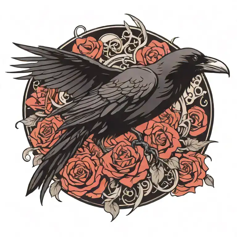 raven tattoo design idea