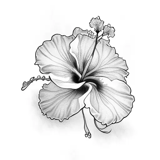 Organic Hibiscus Tattoo: Graphite Sketches with Algeapunk and Cottagecore  Vibes Stock Illustration - Illustration of cottagecore, organic: 289315270