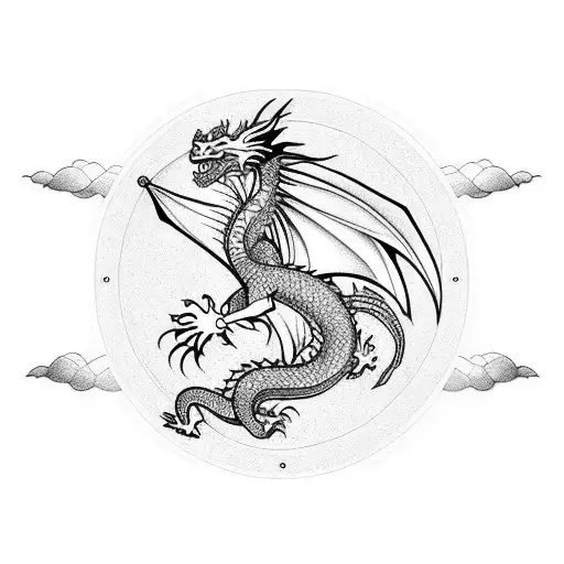Premium Vector  Pack of lineart neon dragon tattoo logo illustration