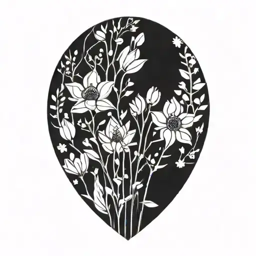 wildflower tattoo design idea