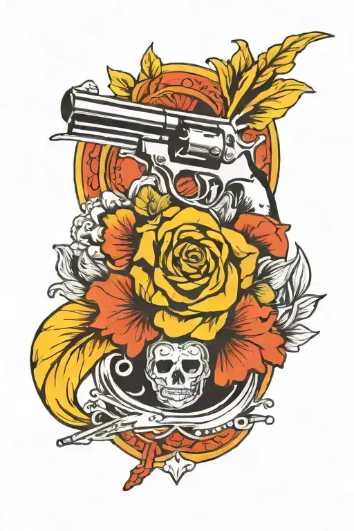 gun tattoo design idea