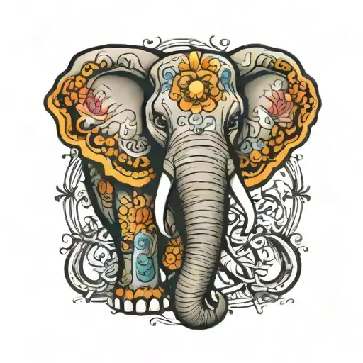 elephant tattoo design idea