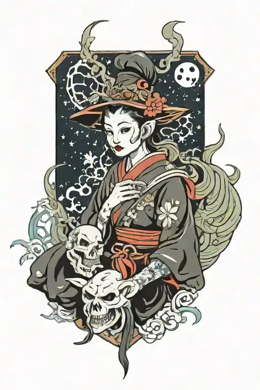 witch tattoo design idea