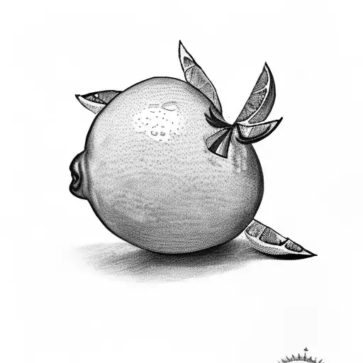 lemon on a branch tattoo design idea