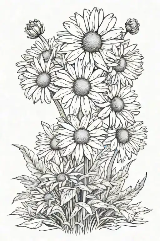 daisy tattoo design idea