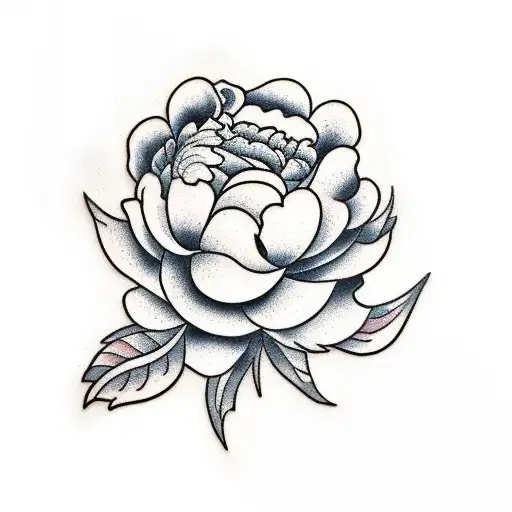 Peony flowers in japanese tattoo style Hand drawn inked flowers Neo  traditional floral elements Vector illustration Stock Vector  Adobe Stock