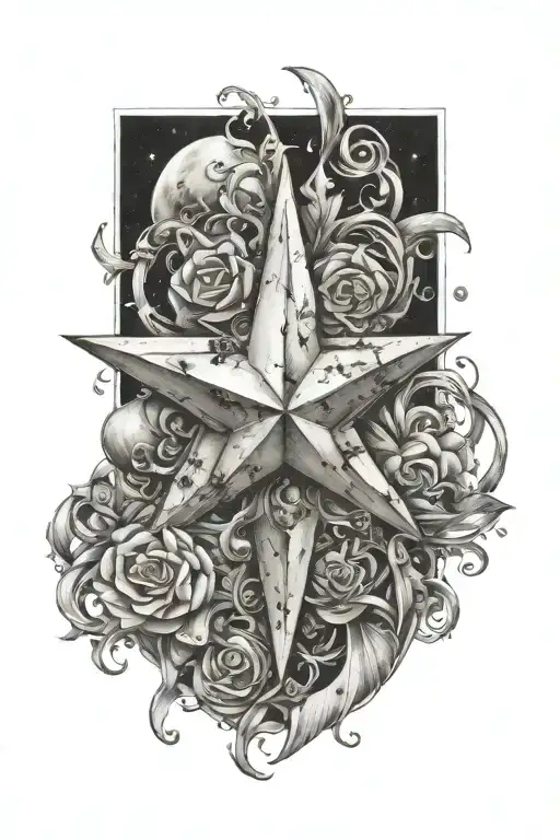 star tattoo design idea