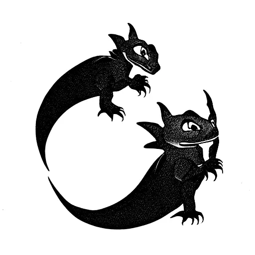 Toothless, How to Train a Dragon tattoo design idea
