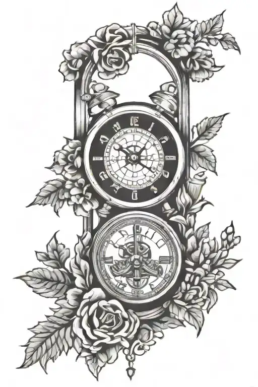 clock tattoo design idea