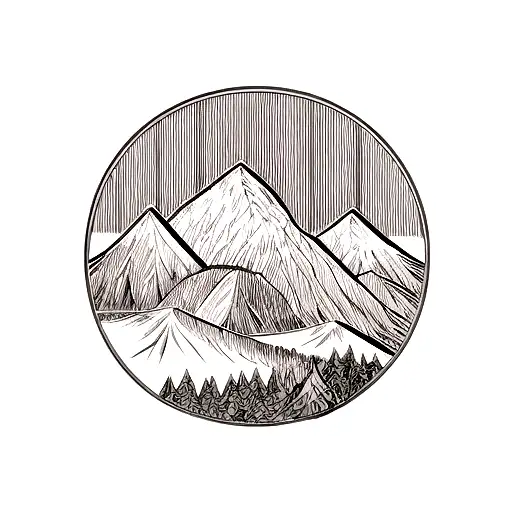 Mountain Scene tattoo design idea