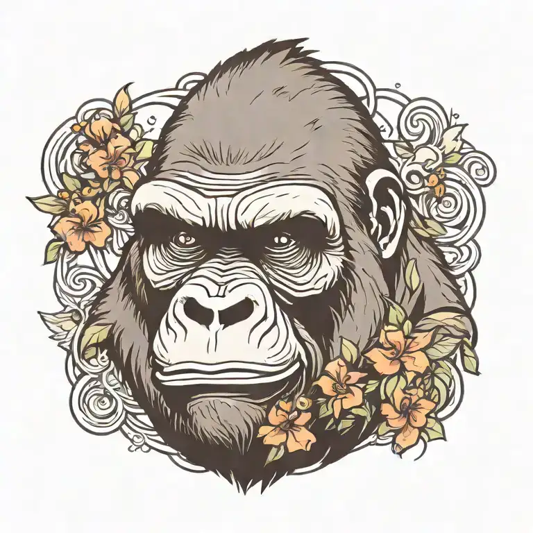 gorilla tattoo design idea