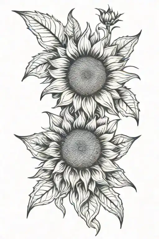 sunflower tattoo design idea