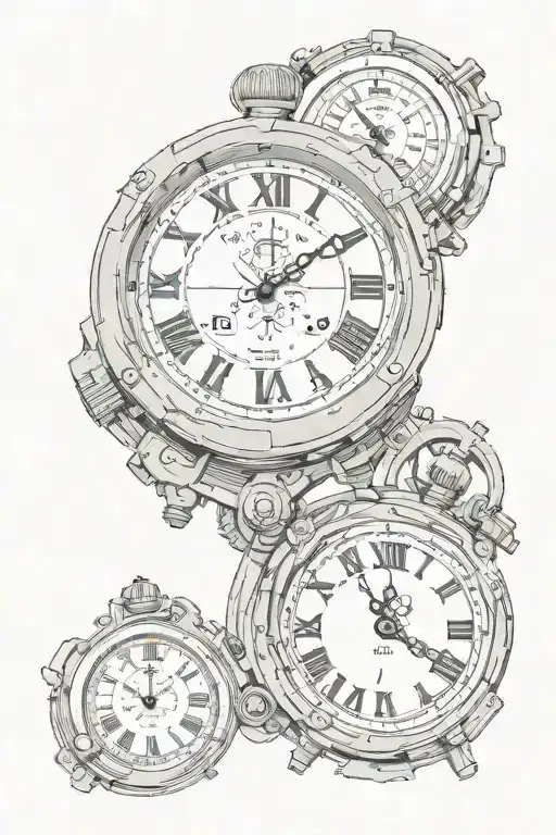 clock tattoo design idea