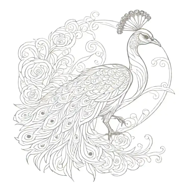 peacock tattoo design idea