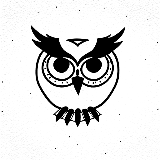 Bird flying owl logo thin lines linear minimalist style design element  hipster monogram tattoo idea  CanStock