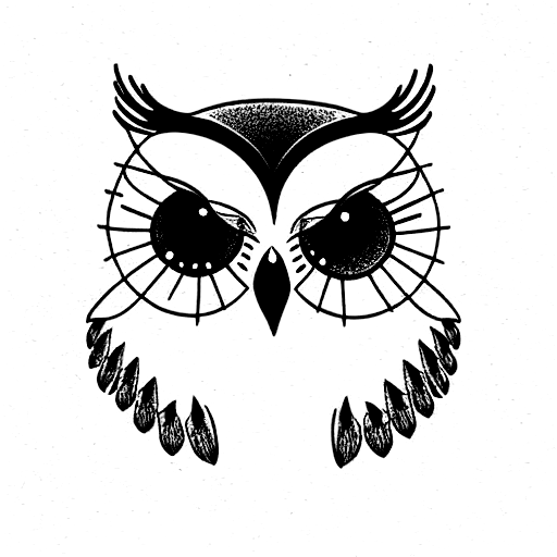 Minimalist Owl Tattoo Idea  BlackInk
