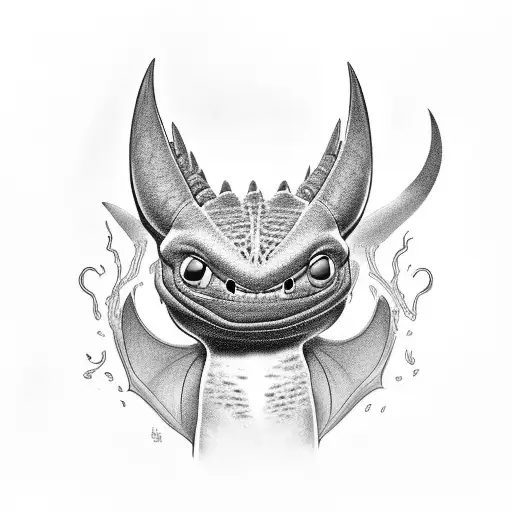 Funko Pop, Toothless, How to Train Your Dragon tattoo design idea