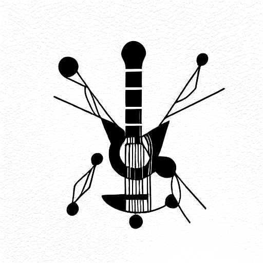 Geometric Guitar tattoo design idea