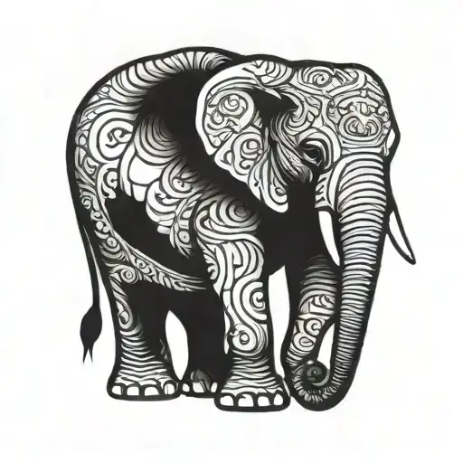 elephant tattoo design idea