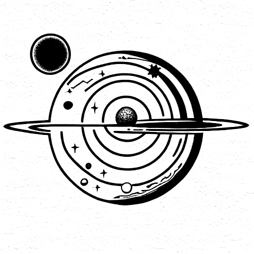 Solar System Mountain tattoo design idea