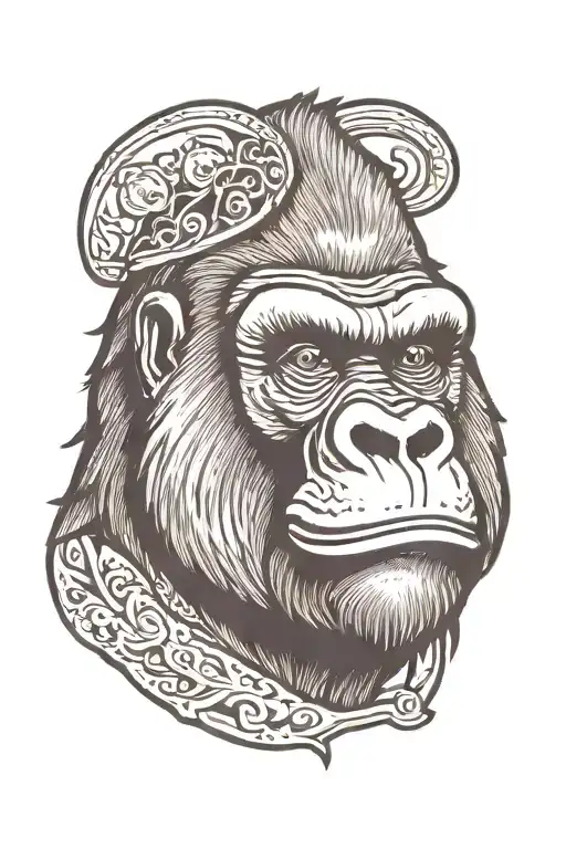 gorilla tattoo design idea