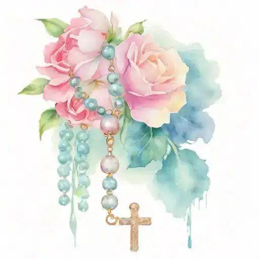 rosary tattoo design idea